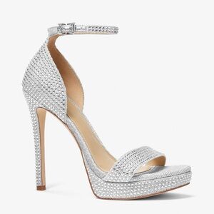 Jordyn Embellished Glitter Chain Mesh Platform Sandal